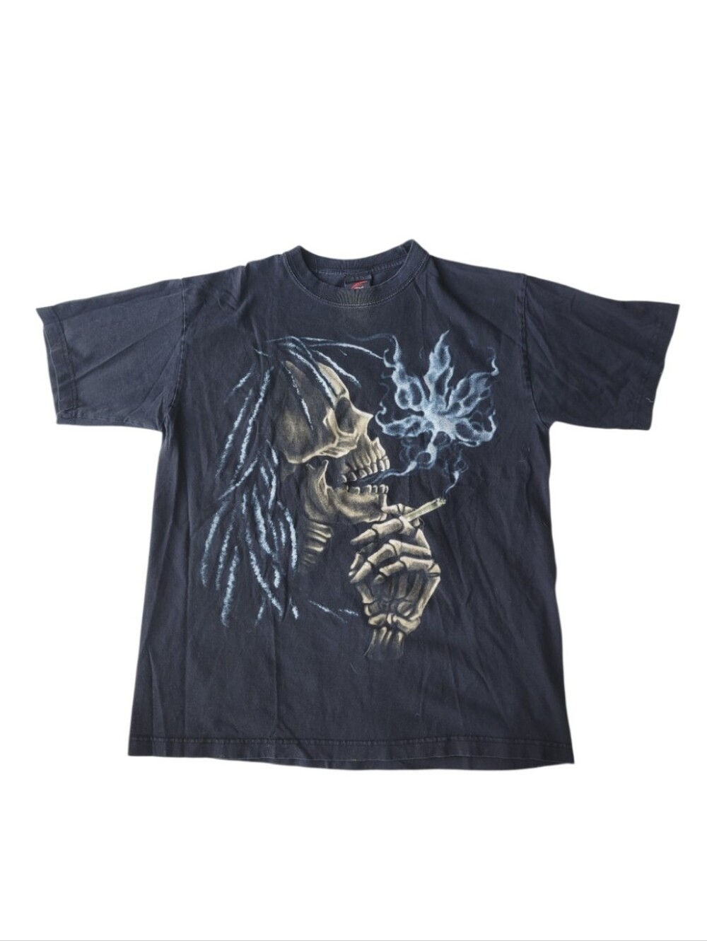 Rasta Smoking Skull Tshirt Large